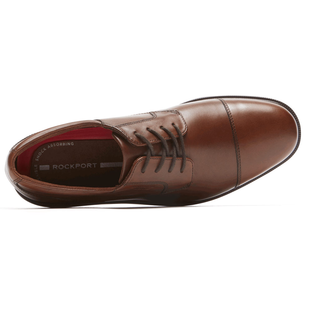 Zapatos De Vestir Rockport Hombre Mexico - Essential Details Ii Cap Toe Marrom - HDTNO7253